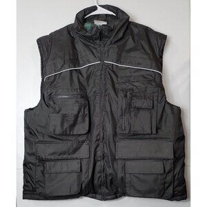 Tactical Field Vest Men's XL Flannel Insulated Hunting Fishing Black